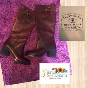🔥Beautiful Red Leather Boots by Lucky Brand 🔥